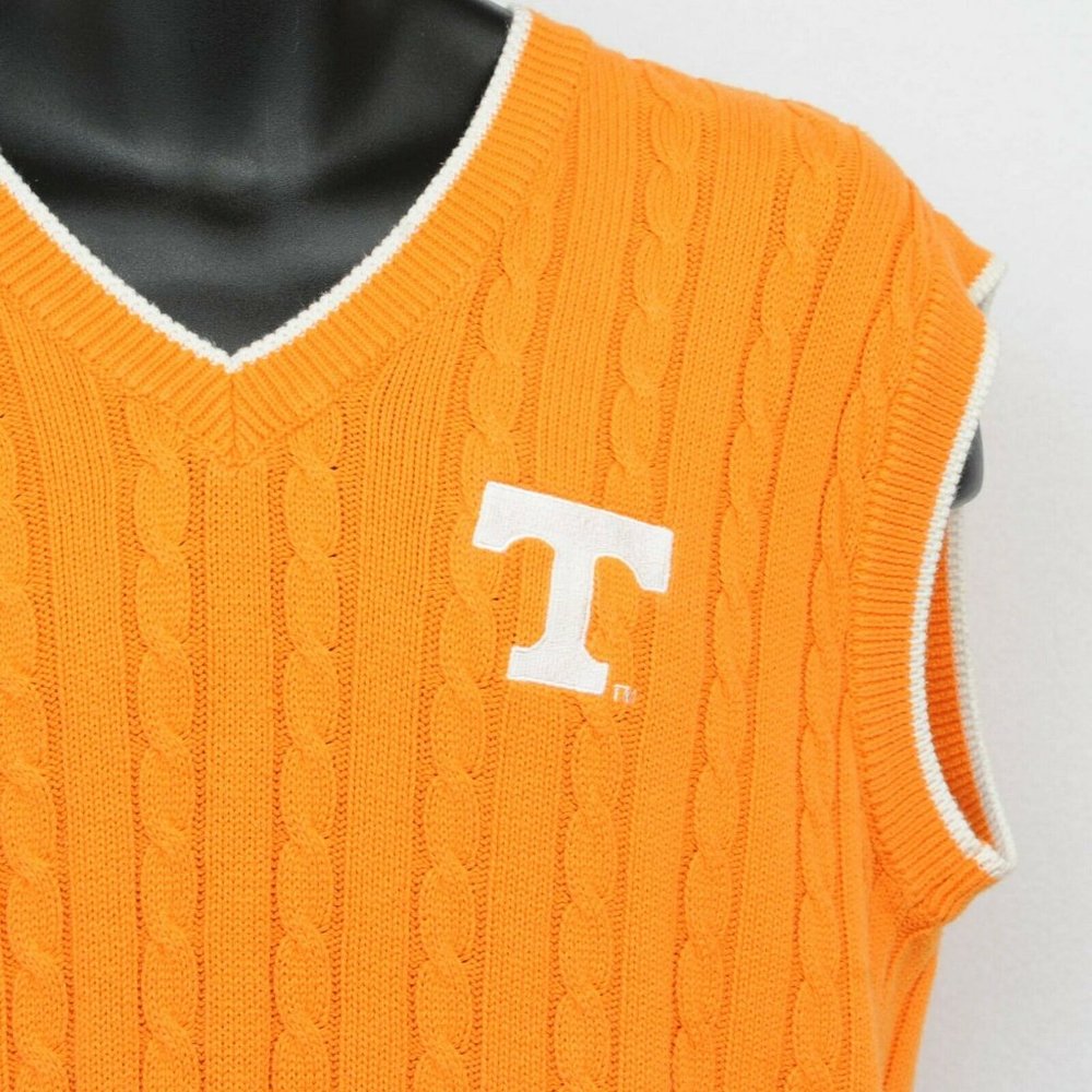 Joe College University of Tennessee Volunteers UT Sweater Vest Cable Knit Mens M - Picture 2 of 6